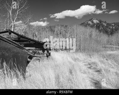 John Frazer Grange dans Golden Gate State Park Colorado en noir et blanc Banque D'Images