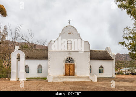 WUPPERTHAL, AFRIQUE DU SUD, le 27 août 2018 : l'Église morave d'Wupperthal dans les montagnes de Cederberg la Province du Cap Occidental Banque D'Images