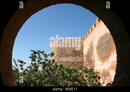 Château (forteresse Alcazaba Alméria) - monument médiéval de l'Andalousie, espagne. Banque D'Images