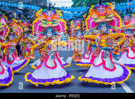 Participants au festival Masskara à Bacolod Philippines Banque D'Images