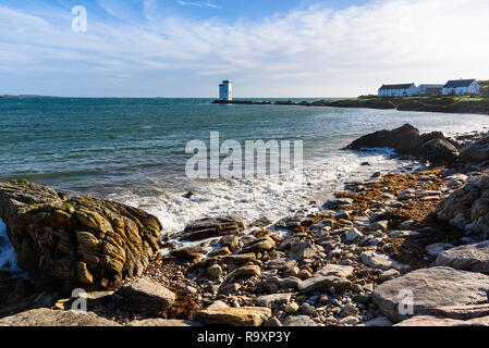 Carraig Fhada phare, près de Port Ellen, Islay, Hébrides intérieures, ARGYLL & BUTE, Ecosse Banque D'Images