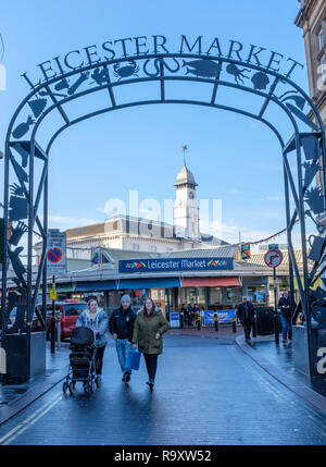 L'entrée de marché de Leicester. Banque D'Images