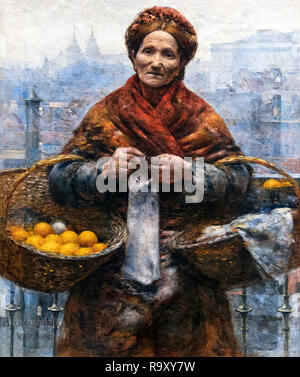 Femme juive d'Oranges par Aleksander Gierymski vente (1850-1901), huile sur toile, c.1881 Banque D'Images