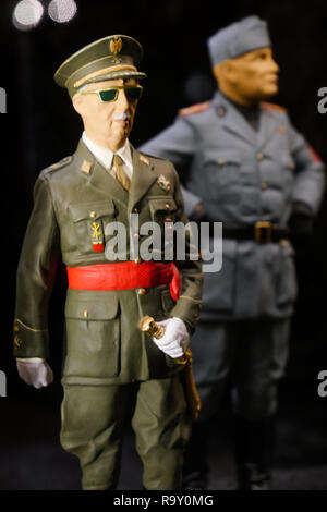 Figurine en plomb peinte du dictateur espagnol Francisco Franco, Madrid, Espagne Banque D'Images