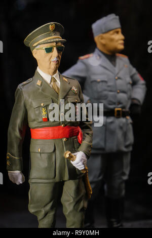 Figurine en plomb peinte du dictateur espagnol Francisco Franco, Madrid, Espagne Banque D'Images