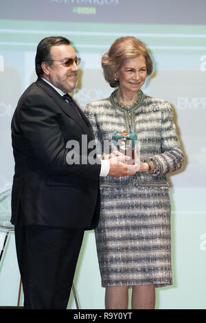 La Reine Sofia reçoit un prix d'une fois au cours de la 'Premios Solidarios 2018 Une fois de la Comunidad de Madrid' Awards (lit. 2018 Prix de la solidarité de la Communauté de Madrid UNE FOIS) à la Reine Sofia comprend : La Reine Sofia d'Espagne où : Madrid, Espagne Quand : 27 Nov 2018 Crédit : Oscar Gonzalez/WENN.com Banque D'Images