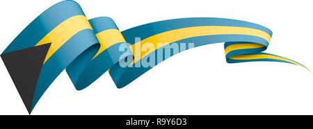 Bahamas drapeau, vector illustration sur fond blanc Illustration de Vecteur