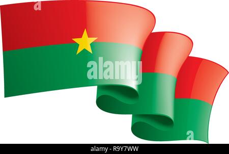 Burkina Faso drapeau, vector illustration sur fond blanc Illustration de Vecteur