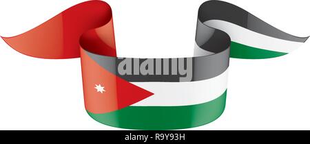 Drapeau de la Jordanie, vector illustration sur fond blanc Illustration de Vecteur