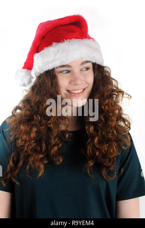 Happy girl habillé pour la célébration de Noël Banque D'Images