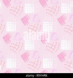 Modèle sans couture de différents types de cœurs. Valentines Day imprimer eps 10 Illustration de Vecteur