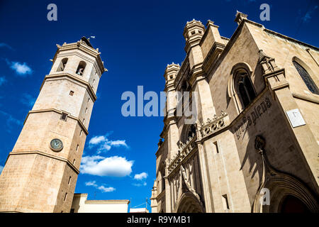 La Tour Fadri et la cathédrale Castello dans le centre-ville, Castellon de la Plana, Espagne Banque D'Images