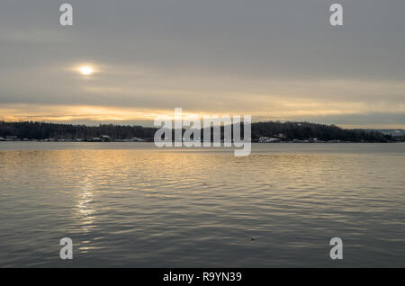 Hovedøya en île fjord en hiver par temps froid. Banque D'Images