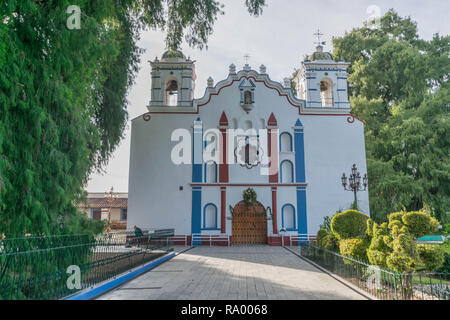 L'extérieur, l'avant plan de l'église de Santa María del Tule, à Oaxaca, Mexique Banque D'Images