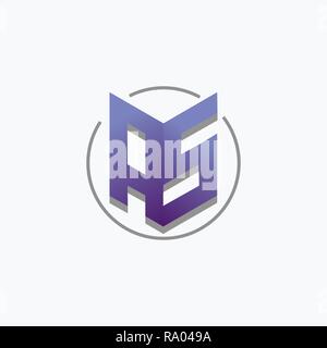 Lettre EN TANT QUE Logo design Illustration de Vecteur