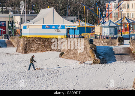 Neige sur l'île de Barry Décembre 2010 Credit : Phillip Roberts Banque D'Images