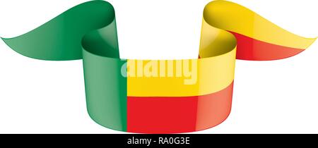 Bénin drapeau, vector illustration sur fond blanc Illustration de Vecteur