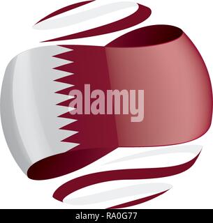 Le Qatar drapeau, vector illustration sur fond blanc Illustration de Vecteur