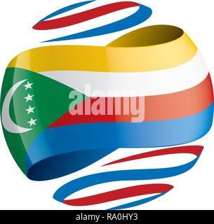 Comores drapeau, vector illustration sur fond blanc Illustration de Vecteur