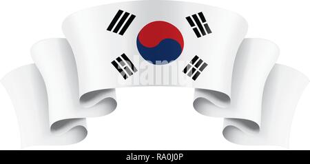 Drapeau de la Corée du Sud, vector illustration sur fond blanc Illustration de Vecteur