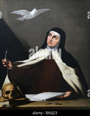 Sainte Thérèse d'Ávila.Saint Thérèse de Jésus.Teresa Sanchez de Cepeda y Ahumada 1515 - 1582.par l'artiste Jose de Ribera 1591-1652 Banque D'Images