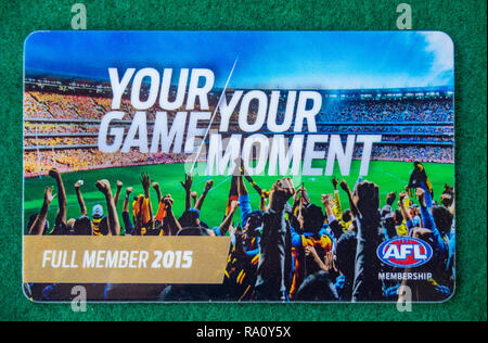 La Ligue de football australien AFL carte de membre pour l'année 2015. Banque D'Images