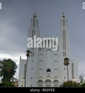 Vue extérieure de la Cathédrale du Sacré-Cœur de Casablanca, Maroc Banque D'Images