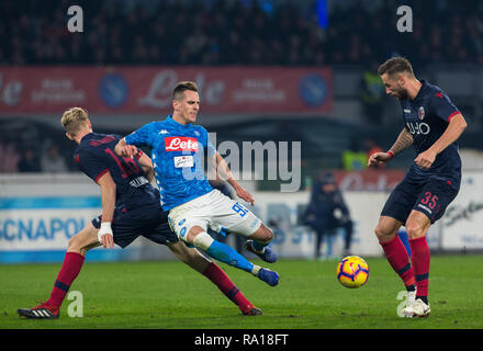 Naples, Campanie, Italie. Dec 29, 2018. Arkadiusz Milik de SSC Napoli vu en action au cours de la série d'un match de football entre SSC Napoli vs FC Bologne au stade San Paolo. Vicinanza/crédit : Ernesto SOPA Images/ZUMA/Alamy Fil Live News Banque D'Images