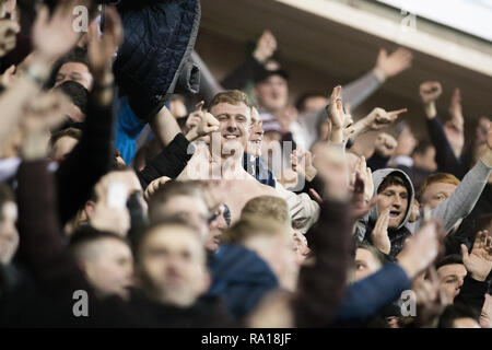 Edinburgh, Ecosse, Royaume-Uni. 29 Décembre, 2018. Hibernian v coeurs, Ladbrokes Scottish Premiership, football, Easter Road, Edinburgh, UK - 29 Dec 2018 ; Coeurs fans Crédit : Scottish Borders Media/Alamy Live News Banque D'Images