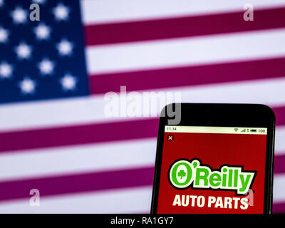 Kiev, Ukraine. 28 Dec, 2018. O'Reilly Auto Parts société de vente au détail a vu le logo affiché sur un téléphone intelligent. Crédit : Igor Golovniov SOPA/Images/ZUMA/Alamy Fil Live News Banque D'Images