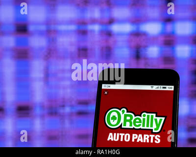 Kiev, Ukraine. 28 Dec, 2018. O'Reilly Auto Parts société de vente au détail a vu le logo affiché sur un téléphone intelligent. Crédit : Igor Golovniov SOPA/Images/ZUMA/Alamy Fil Live News Banque D'Images