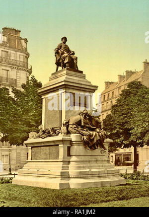 Alexandre Dumas, monument, Paris, France. Entre 1890 et 1910. Banque D'Images