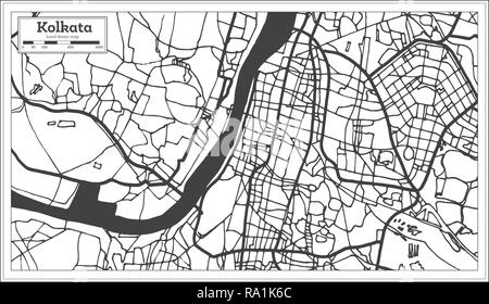 Kolkata Inde Plan de ville en style rétro. Une carte de Noël. Vector Illustration. Illustration de Vecteur