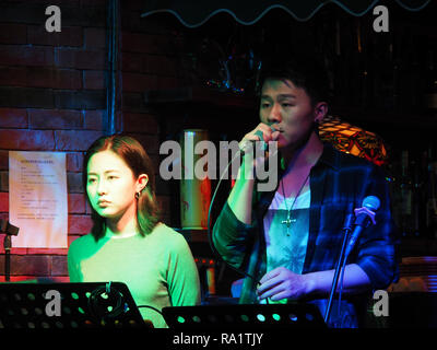 Portraits de musiciens candides à Beijing, Chine Banque D'Images