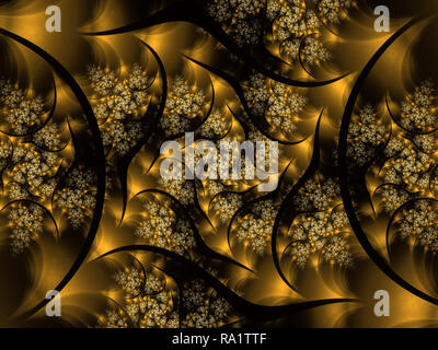 Fond Fractal formant des motifs en spirale et des formes. Texture fractale Banque D'Images