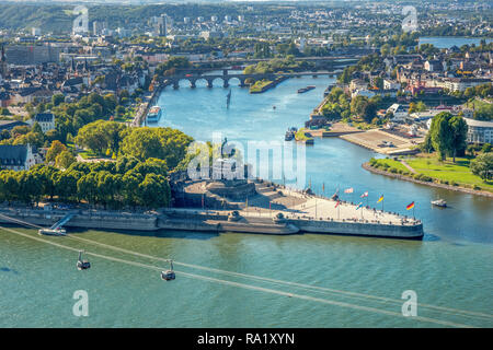 Deutsches Eck, Koblenz, Allemagne Banque D'Images