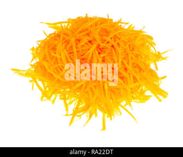 Pile de tranches de citrouilles orange, isolé sur fond blanc. Studio Photo Banque D'Images