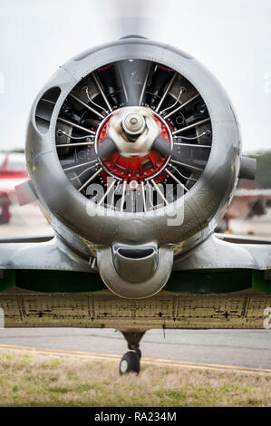 Nez et d'un moteur radial des avions d'époque Banque D'Images