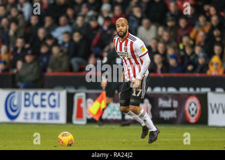 29 décembre 2018, Bramall Lane, Sheffield, Angleterre ; Sky Bet Championship, Sheffield United contre Blackburn ; David McGoldrick (17) de Sheffield United avec la balle Crédit : Mark Cosgrove/News Images images Ligue de football anglais sont soumis à licence DataCo Banque D'Images