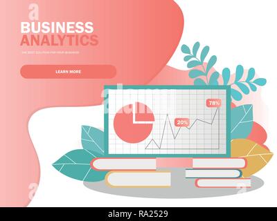 Concept d'analyse de données. Peut utiliser pour les bandeaux web, infographie. Illustration de Vecteur