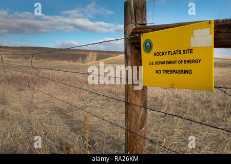 Denver, Colorado - Rocky Flats National Wildlife Refuge,. Le refuge fut autrefois le site d'une usine d'armes nucléaires qui a été largement pollué wi Banque D'Images