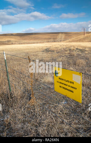 Denver, Colorado - Rocky Flats National Wildlife Refuge,. Le refuge fut autrefois le site d'une usine d'armes nucléaires qui a été largement pollué wi Banque D'Images