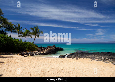 Plage secrète également connu sous le nom de Makena Cove , Maui, Hawaii. Banque D'Images