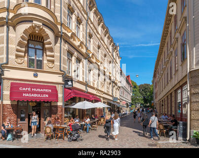 Göteborg, Haga. Cafés, bars, restaurants et magasins sur Haga Nygata dans le quartier Haga, Göteborg, Suède Banque D'Images