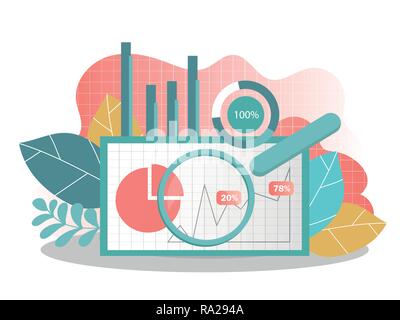 Concept d'analyse de données. Peut utiliser pour les bandeaux web, infographie. Illustration de Vecteur