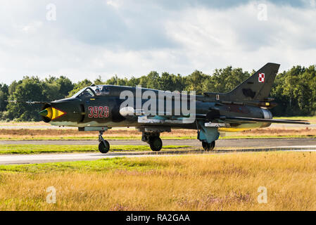 Un Sukhoi Su-17 'Fitter' en avion de chasse de l'Armée de l'Air polonaise. Banque D'Images