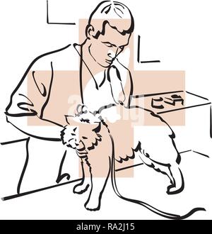 Illustration d'un vétérinaire officiel au travail Illustration de Vecteur
