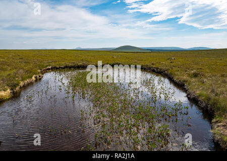 La plus grande tourbière de couverture et de tourbières en Europe des flux de Forsinard Réserve naturelle dans les Highlands du nord de l'Ecosse Banque D'Images