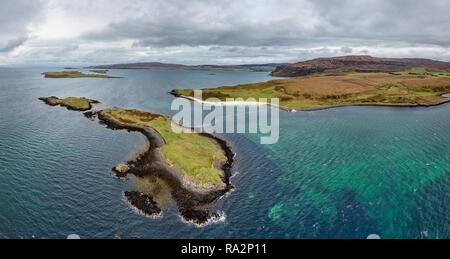 Antenne d'Clagain Coral Beach sur l'île de Skye - Ecosse. Banque D'Images