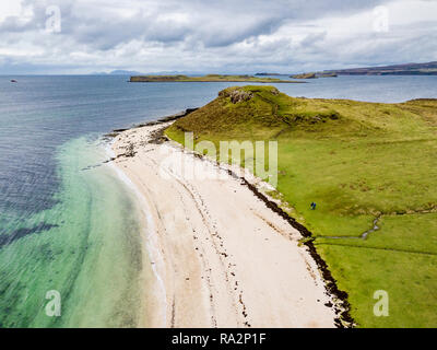 Antenne d'Clagain Coral Beach sur l'île de Skye - Ecosse. Banque D'Images